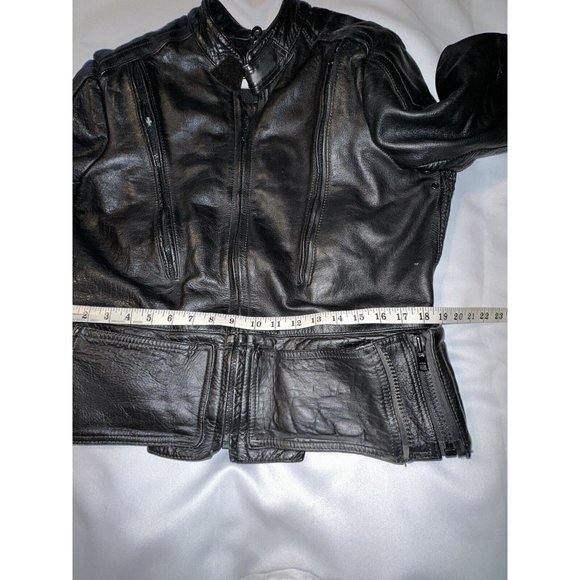 Vintage 4Star Leather Jacket Biker Moto Flight Bomber Jacket Armored Sz 44 - Picture 9 of 11